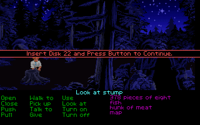 The Secret of Monkey Island stump joke — Insert Disk 22 — the origin of the studio name